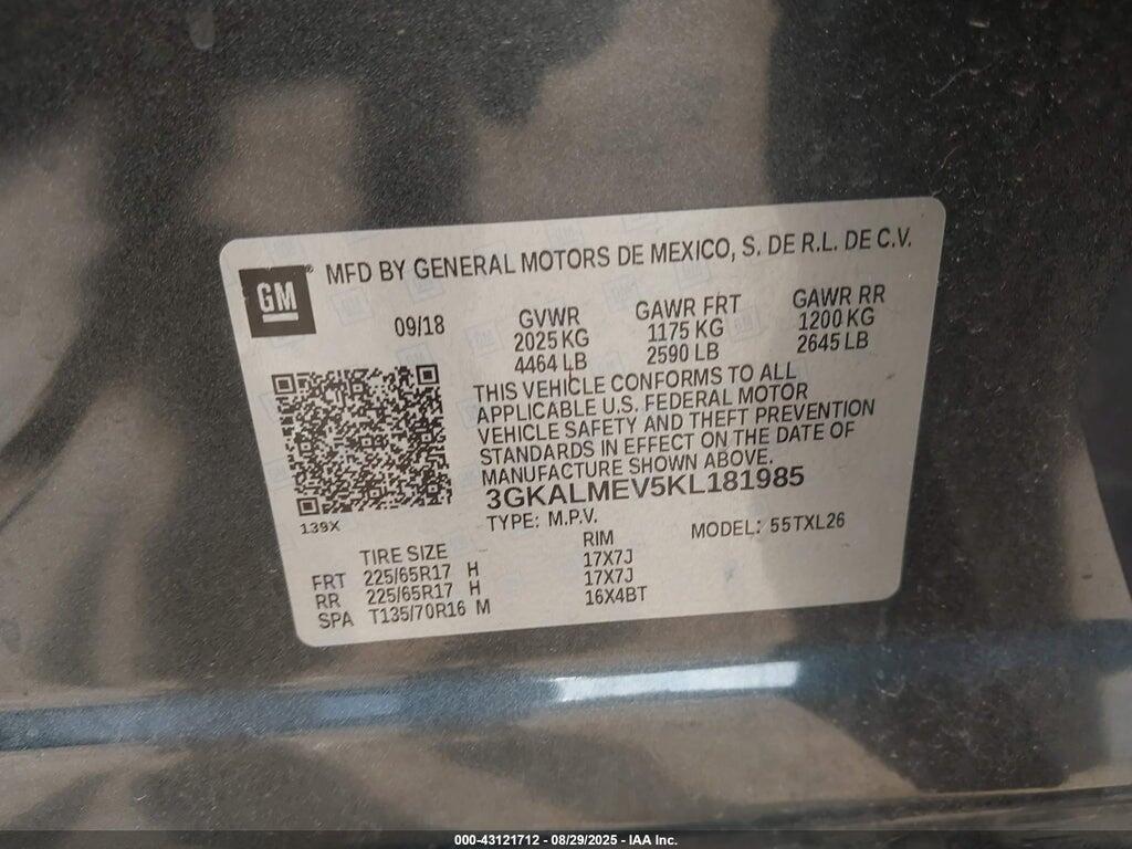 3GKALMEV5KL181985 2019 GMC TERRAIN photo no. 9