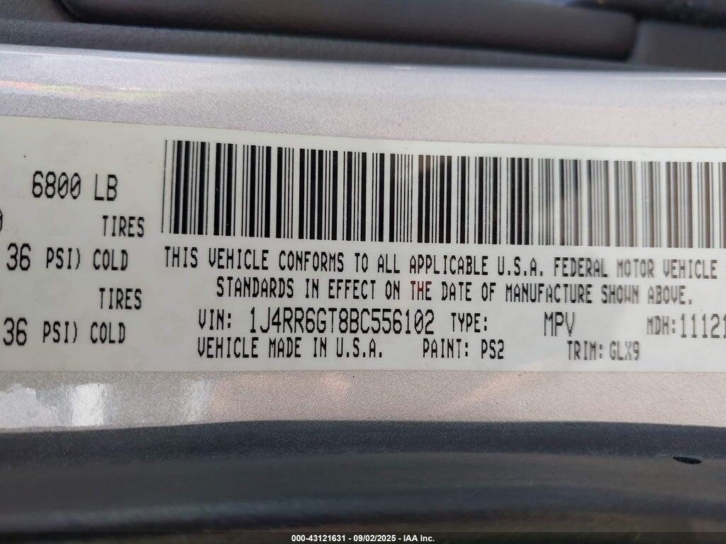 1J4RR6GT8BC556102 2011 JEEP GRAND CHEROKEE photo no. 9
