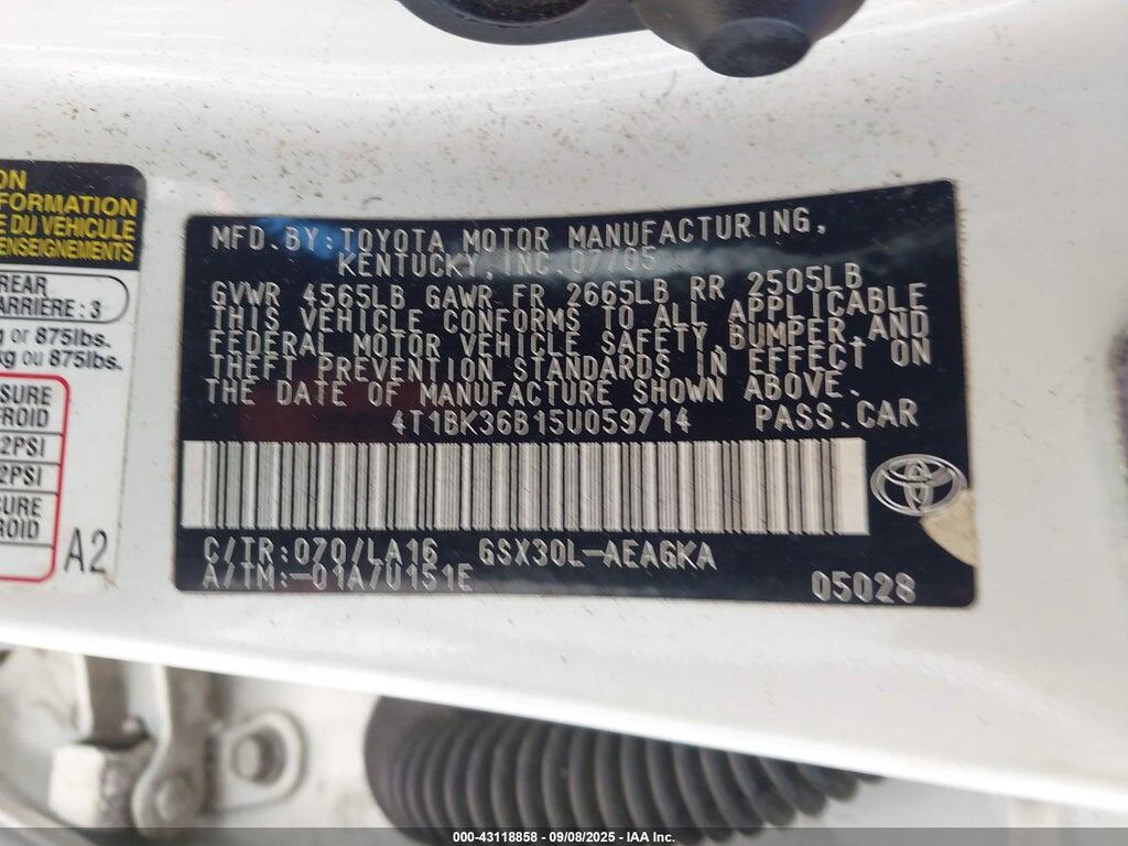 4T1BK36B15U059714 2005 TOYOTA AVALON photo no. 9