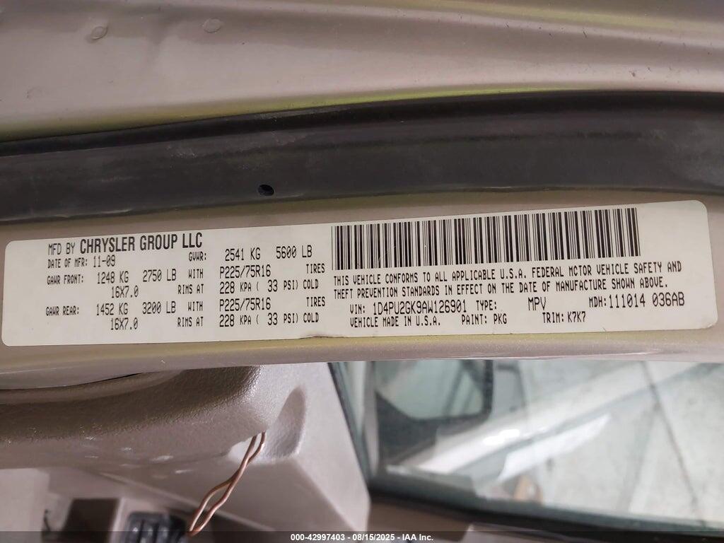 1D4PU2GK9AW126901 2010 DODGE NITRO photo no. 9
