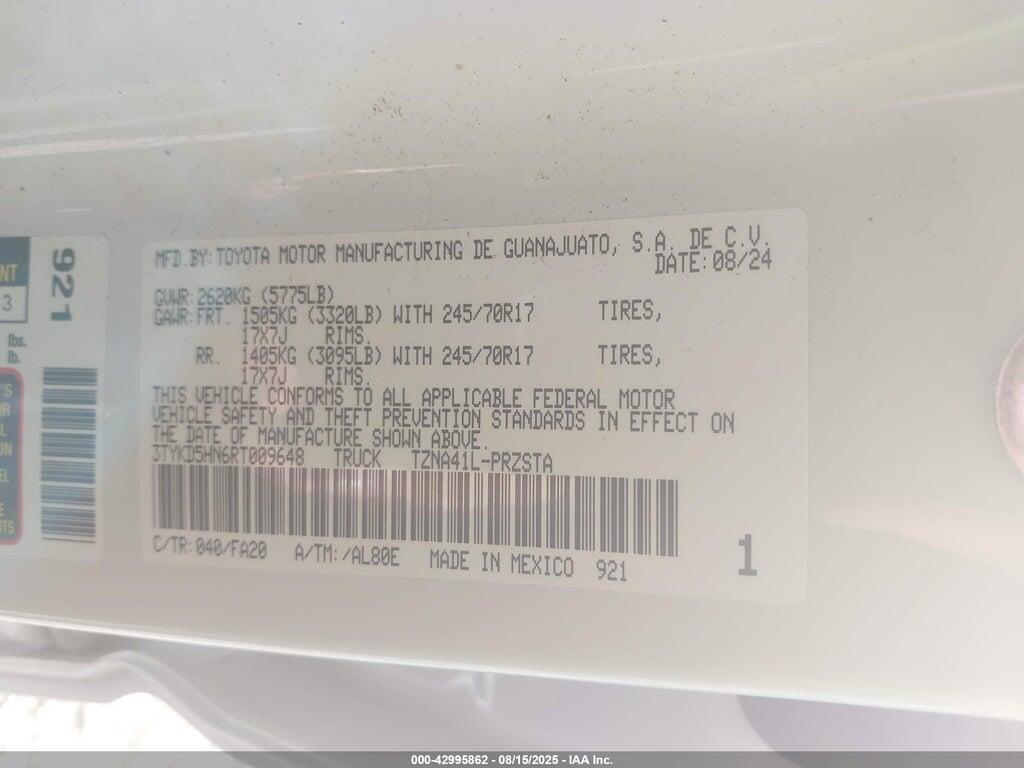 3TYKD5HN6RT009648 2024 TOYOTA TACOMA photo no. 9