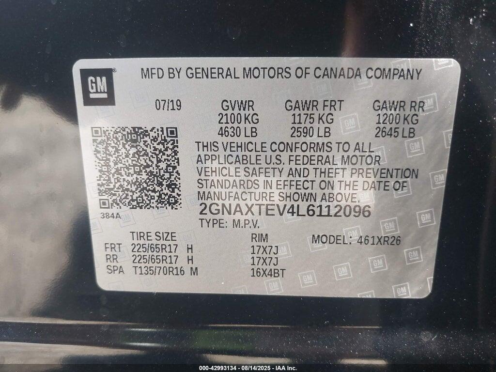 2GNAXTEV4L6112096 2020 CHEVROLET EQUINOX photo no. 9