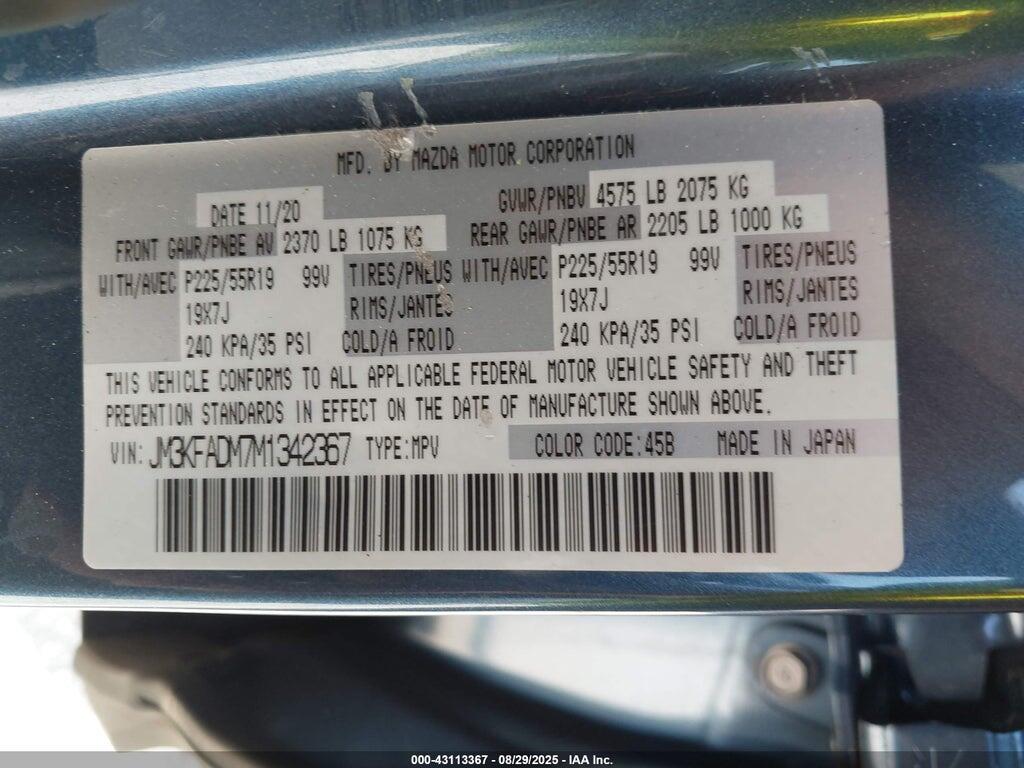 JM3KFADM7M1342367 2021 MAZDA CX-5 photo no. 9