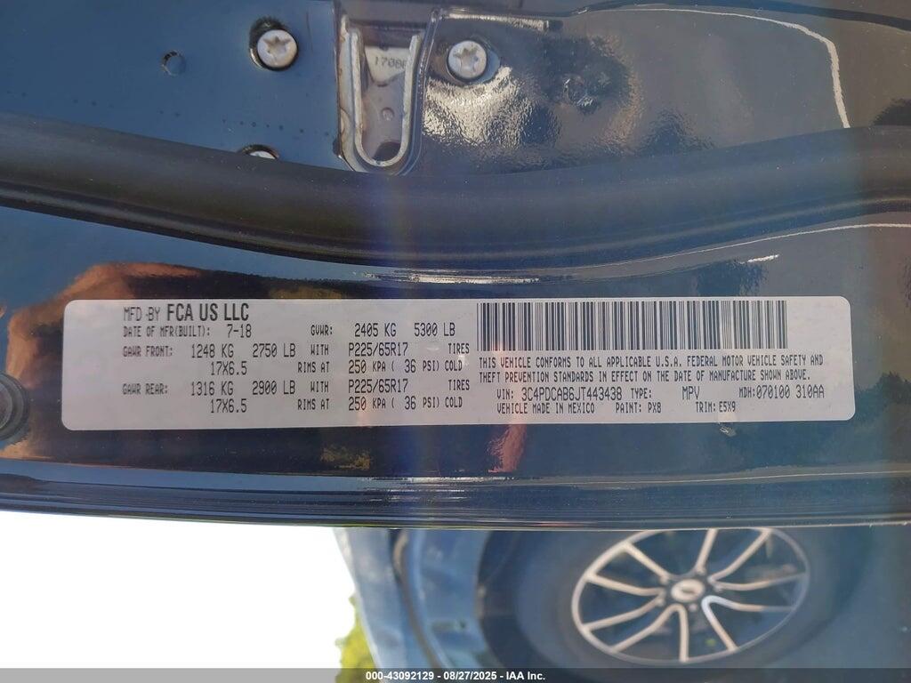 3C4PDCAB6JT443438 2018 DODGE JOURNEY photo no. 9