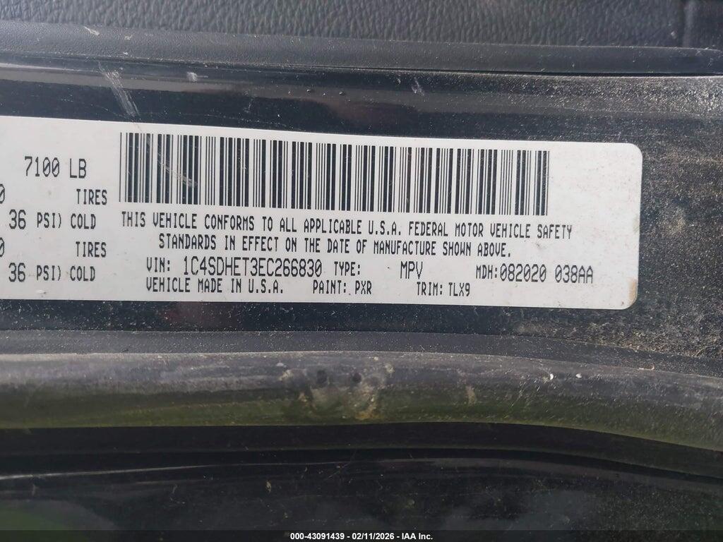 1C4SDHET3EC266830 2014 DODGE DURANGO photo no. 9