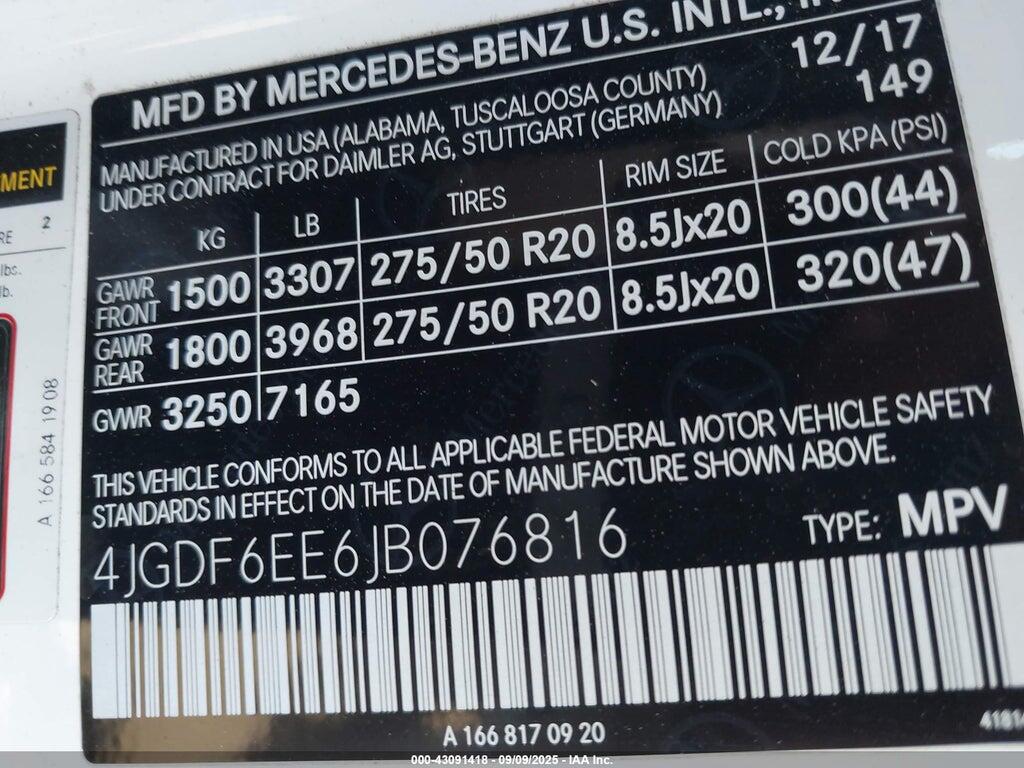4JGDF6EE6JB076816 2018 MERCEDES-BENZ GLS 450 photo no. 9