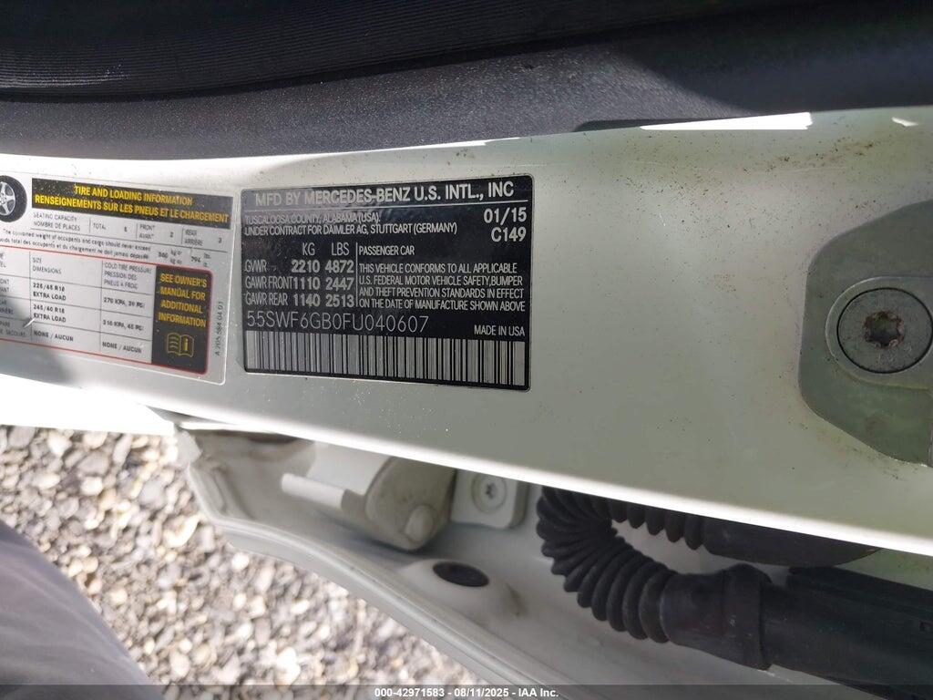 55SWF6GB0FU040607 2015 MERCEDES-BENZ C 400 photo no. 9
