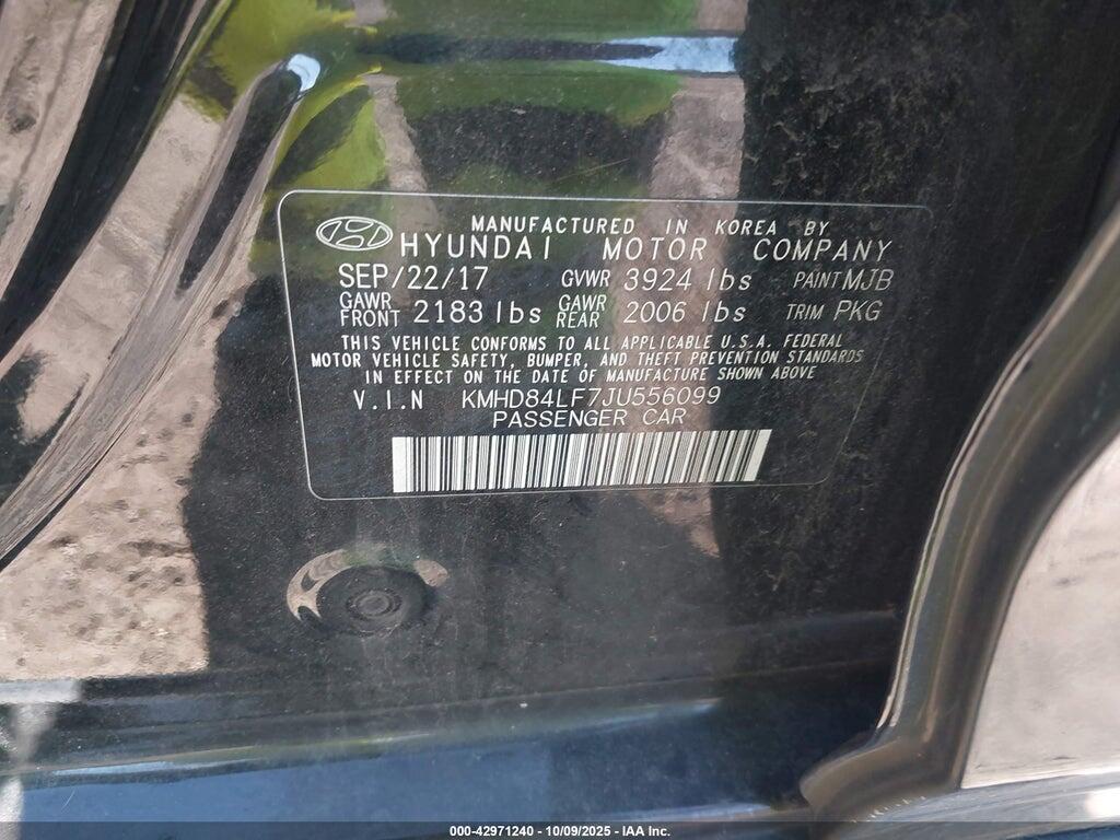 KMHD84LF7JU556099 2018 HYUNDAI ELANTRA photo no. 9