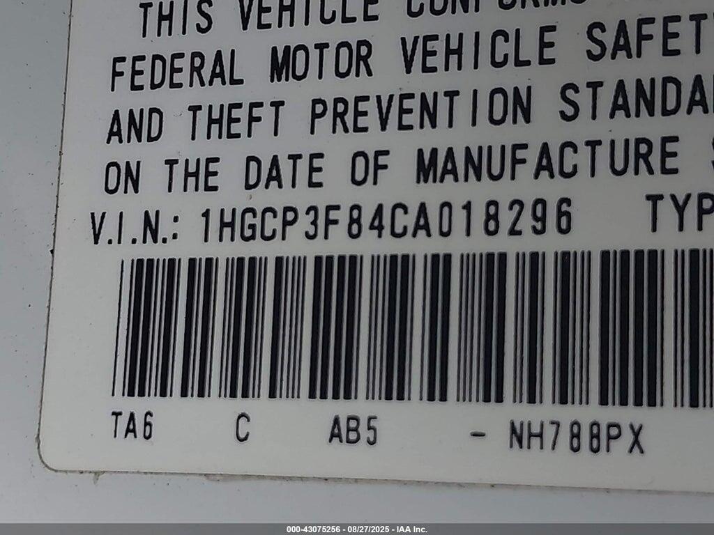 1HGCP3F84CA018296 2012 HONDA ACCORD photo no. 9