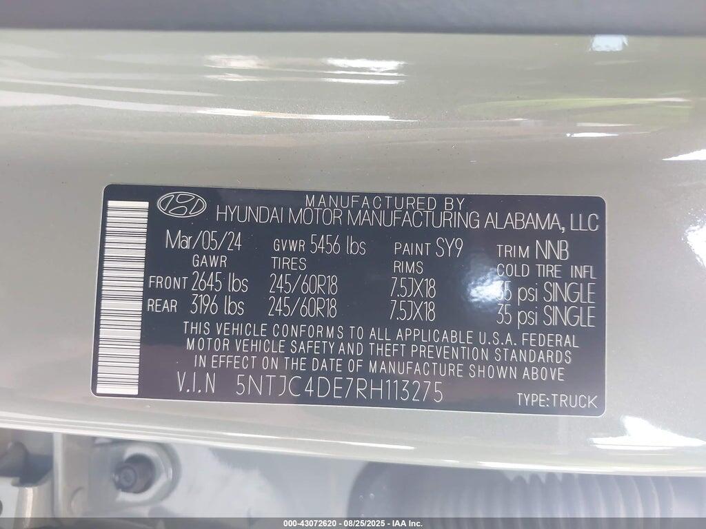 5NTJC4DE7RH113275 2024 HYUNDAI SANTA CRUZ photo no. 9