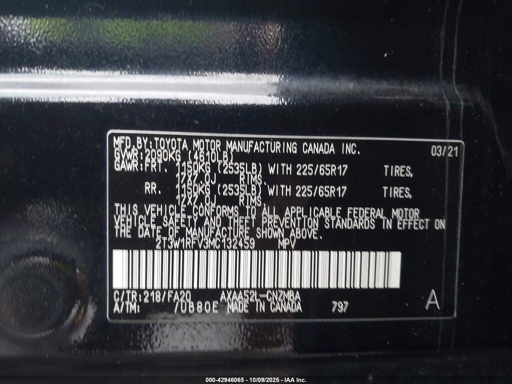 2T3W1RFV3MC132459 2021 TOYOTA RAV4 photo no. 9