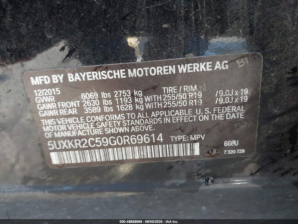 5UXKR2C59G0R69614 2016 BMW X5 photo no. 9