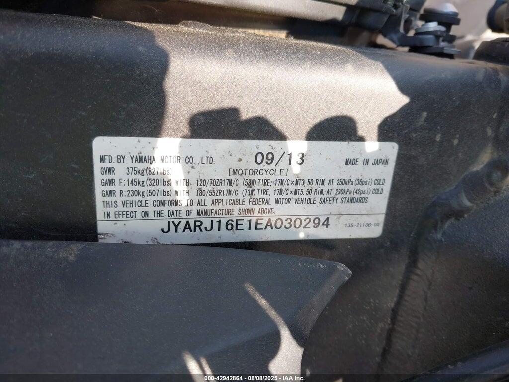 JYARJ16E1EA030294 2014 YAMAHA YZFR6 photo no. 10