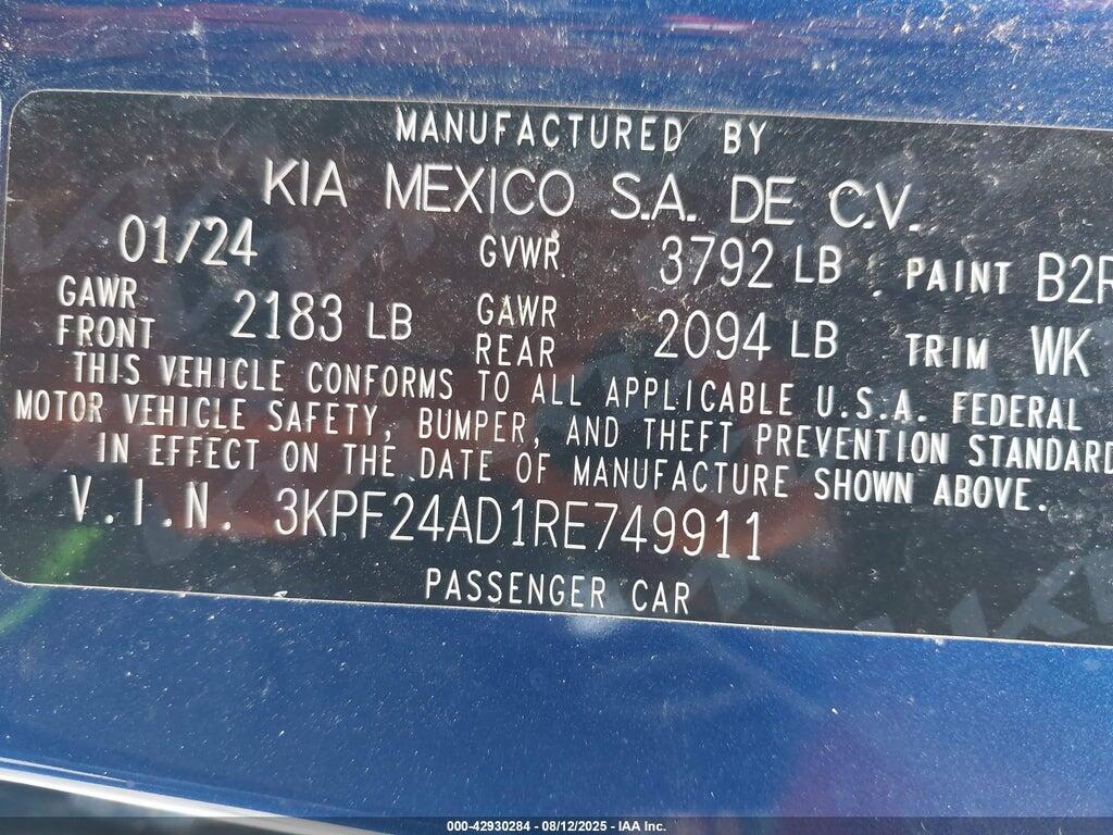 3KPF24AD1RE749911 2024 KIA FORTE photo no. 9