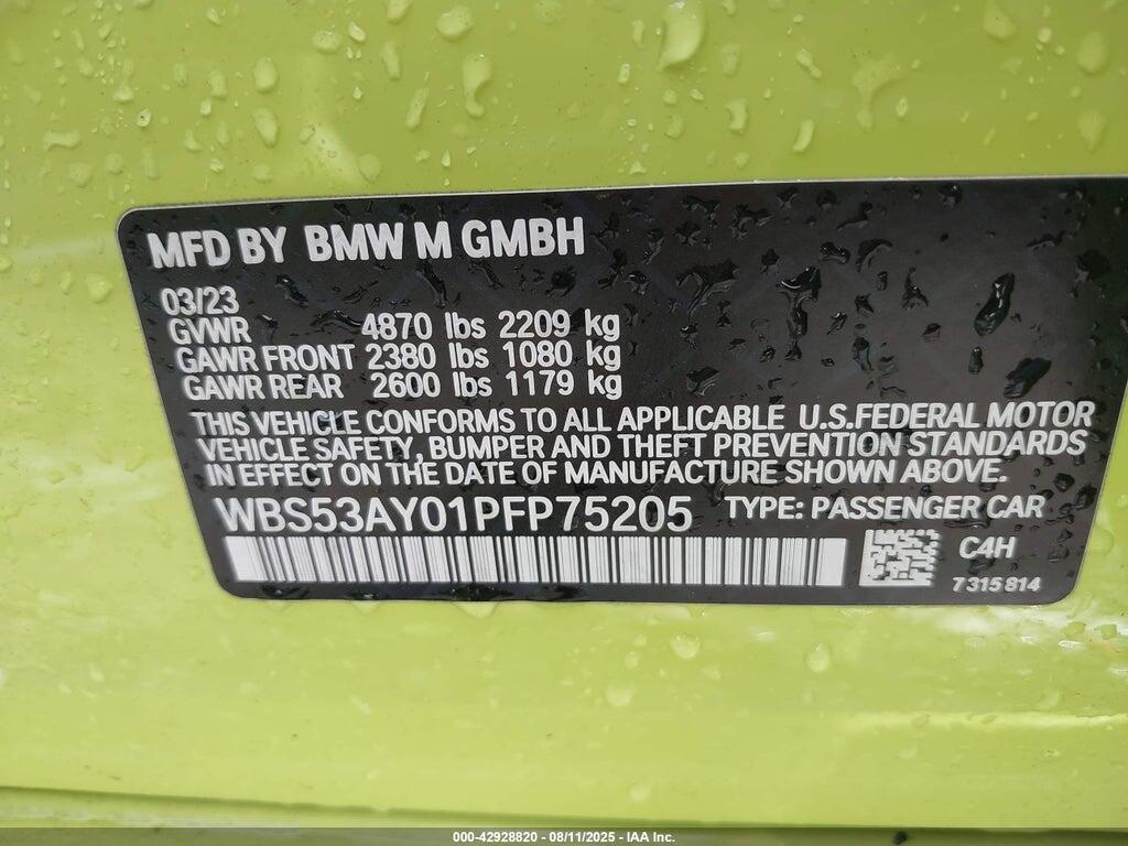 WBS53AY01PFP75205 2023 BMW M3 photo no. 9