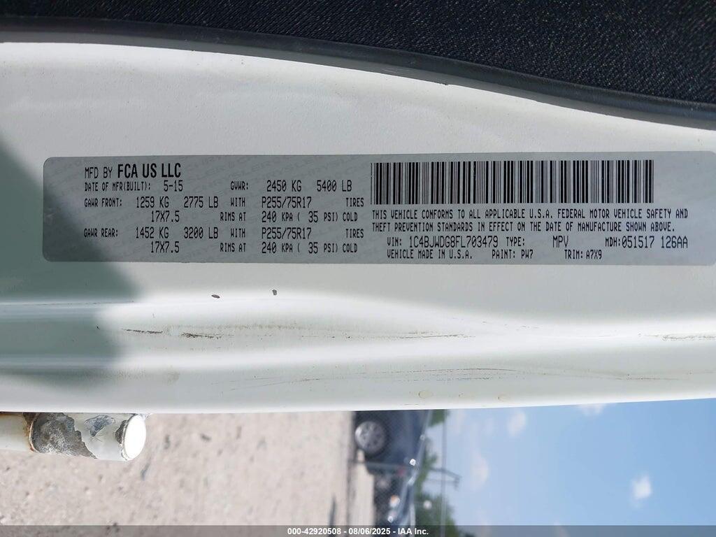 1C4BJWDG8FL703479 2015 JEEP WRANGLER UNLIMITED photo no. 9