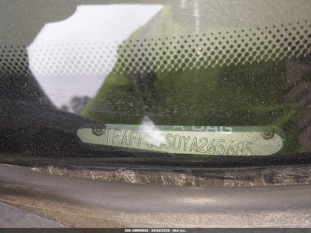 1FAFP56S0YA265685 2000 FORD TAURUS photo no. 9
