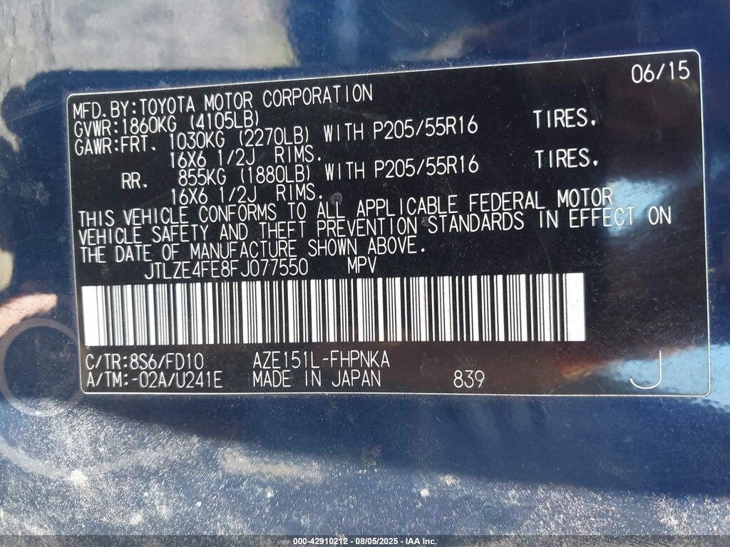 JTLZE4FE8FJ077550 2015 SCION XB photo no. 9