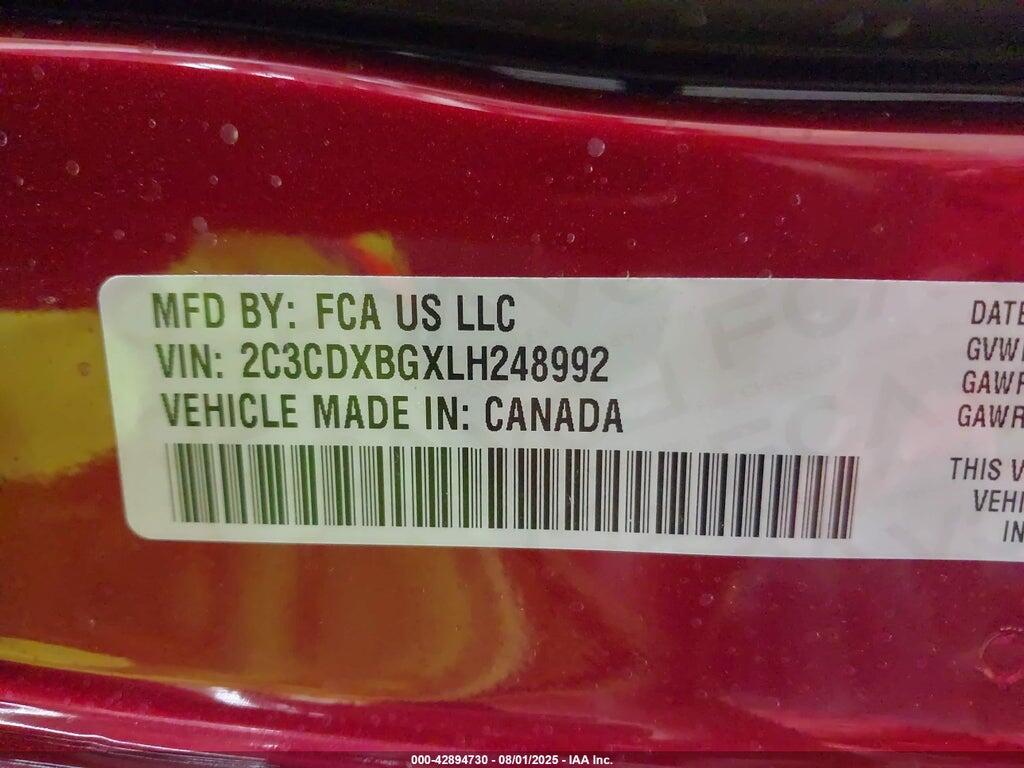 2C3CDXBGXLH248992 2020 DODGE CHARGER photo no. 9
