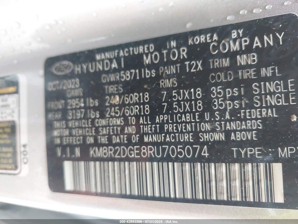 KM8R2DGE8RU705074 2024 HYUNDAI PALISADE photo no. 9