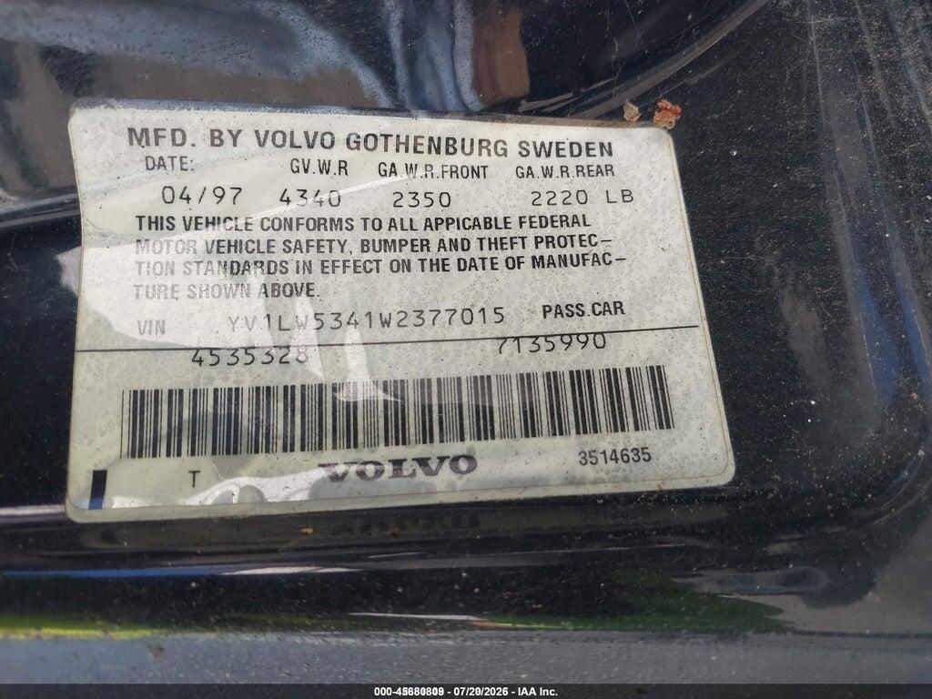 YV1LW5341W2377015 1998 VOLVO V70 photo no. 9
