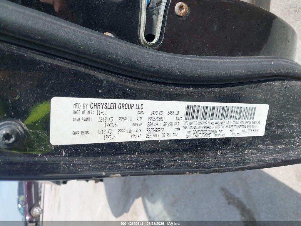 3C4PDCBG6CT223990 2012 DODGE JOURNEY photo no. 9