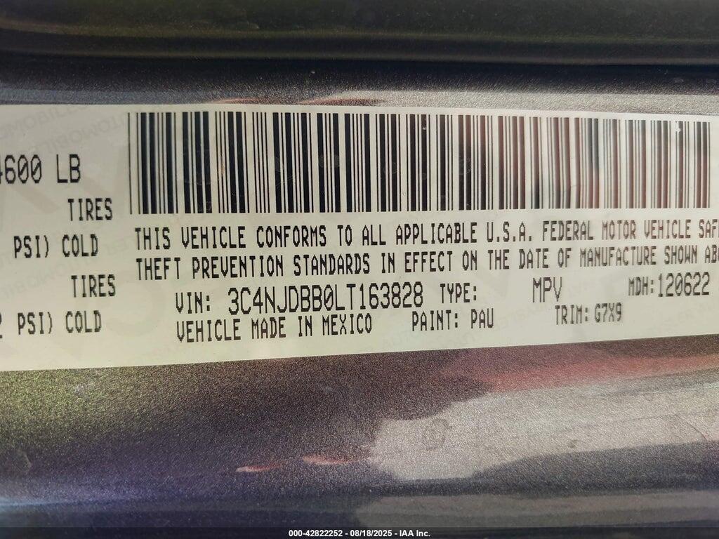 3C4NJDBB0LT163828 2020 JEEP COMPASS photo no. 9