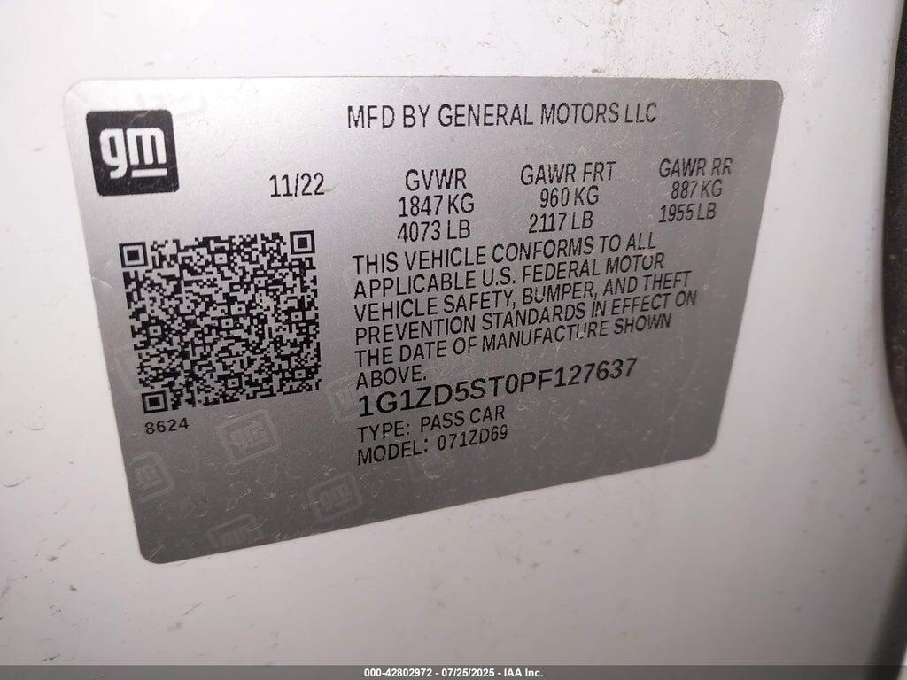 1G1ZD5ST0PF127637 2023 CHEVROLET MALIBU photo no. 9