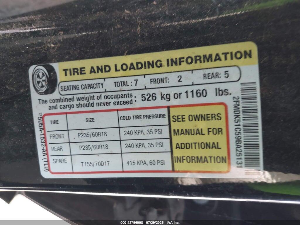 2FMDK51C59BA25131 2009 FORD FLEX photo no. 9