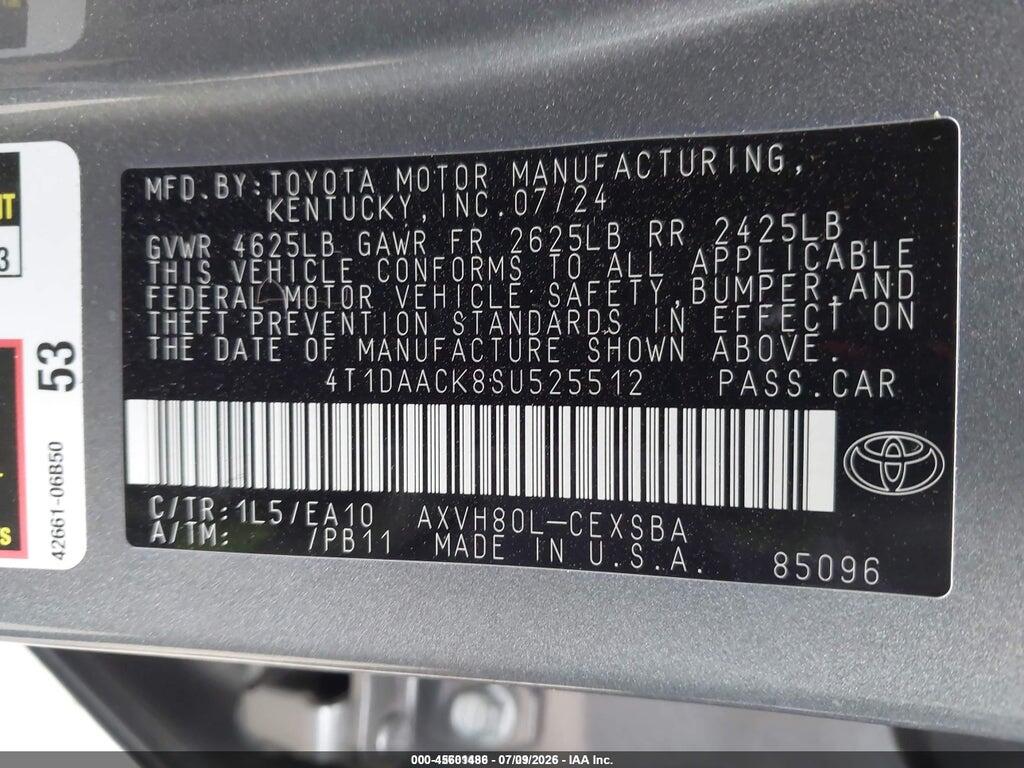4T1DAACK8SU525512 2025 TOYOTA CAMRY photo no. 9
