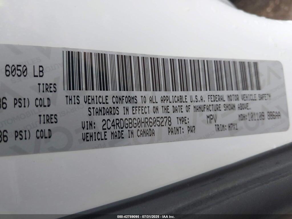 2C4RDGBG0HR605278 2017 DODGE GRAND CARAVAN photo no. 9