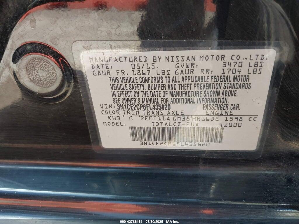3N1CE2CP6FL435820 2015 NISSAN VERSA NOTE photo no. 9