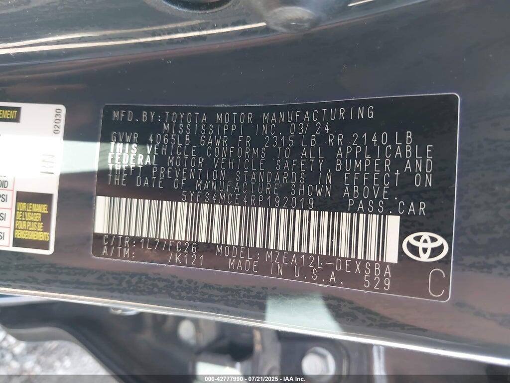 5YFS4MCE4RP192019 2024 TOYOTA COROLLA photo no. 9