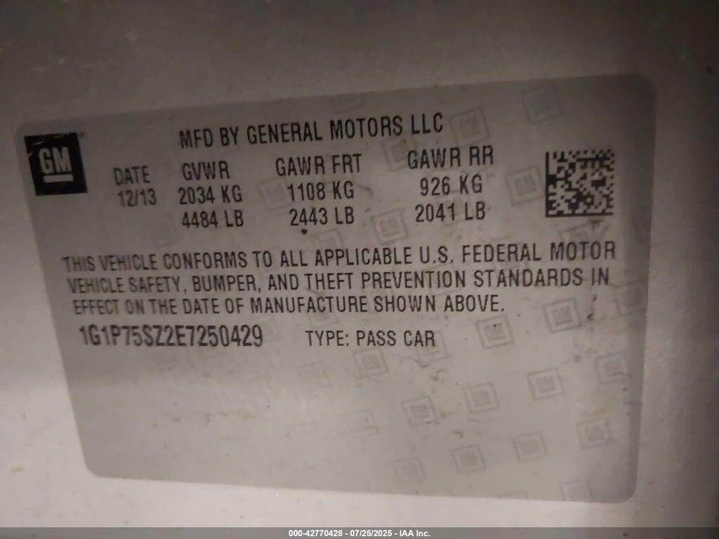 1G1P75SZ2E7250429 2014 CHEVROLET CRUZE photo no. 9