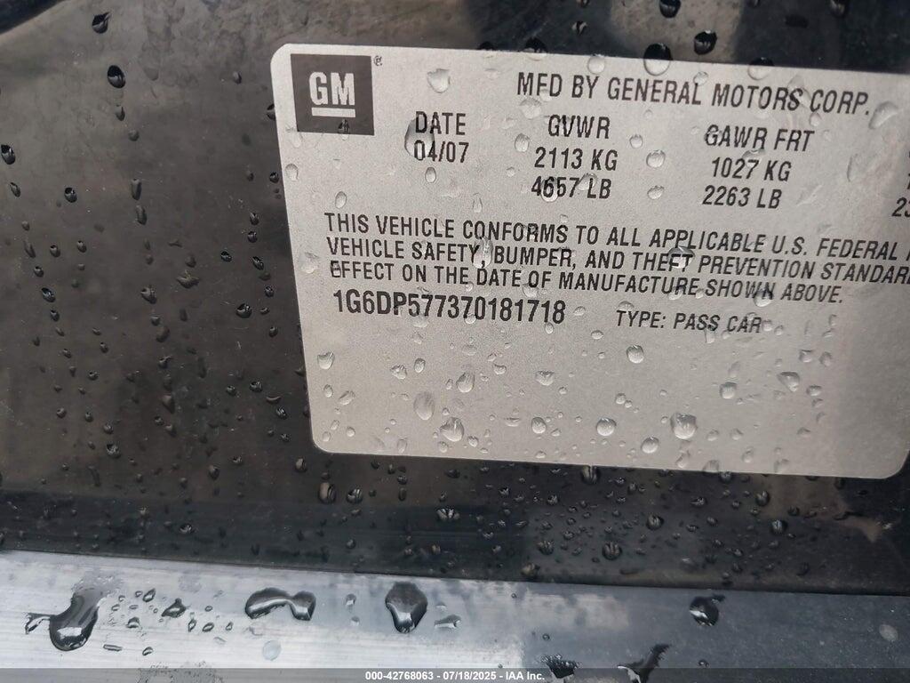 1G6DP577370181718 2007 CADILLAC CTS photo no. 9