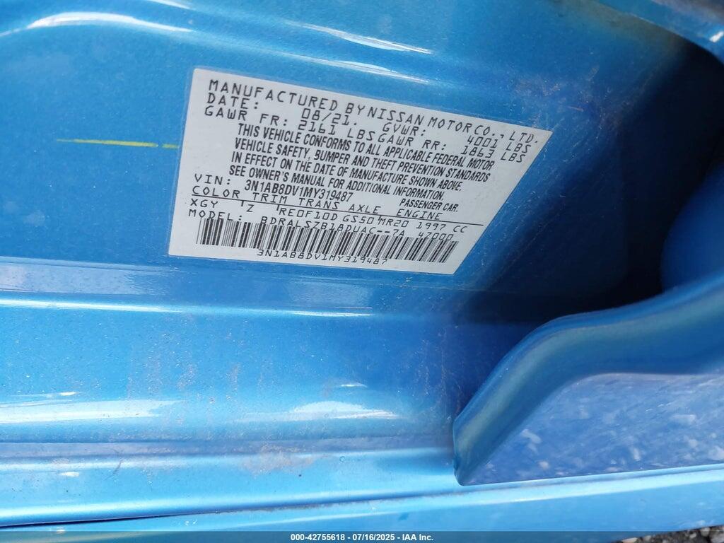 3N1AB8DV1MY319487 2021 NISSAN SENTRA photo no. 9