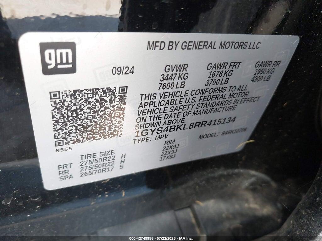 1GYS4BKL8RR415134 2024 CADILLAC ESCALADE photo no. 9