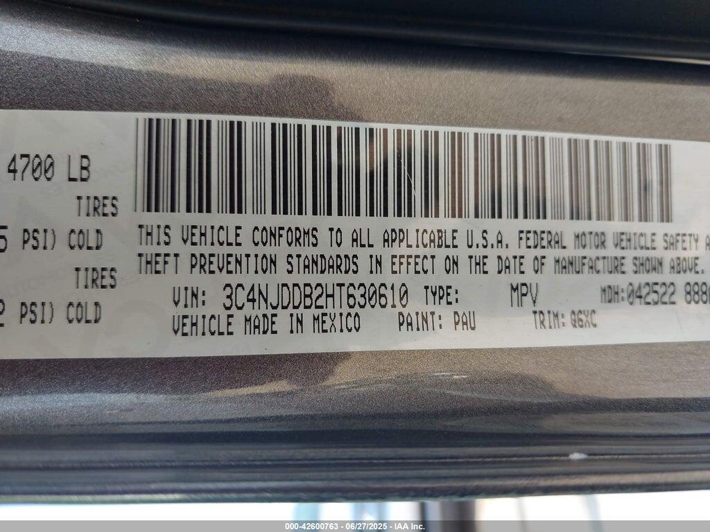 3C4NJDDB2HT630610 2017 JEEP NEW COMPASS photo no. 9