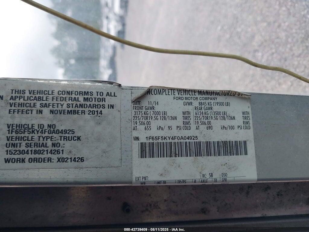 1F65F5KY4F0A04925 2015 FORD F-59 COMMERCIAL STRIPPED photo no. 8