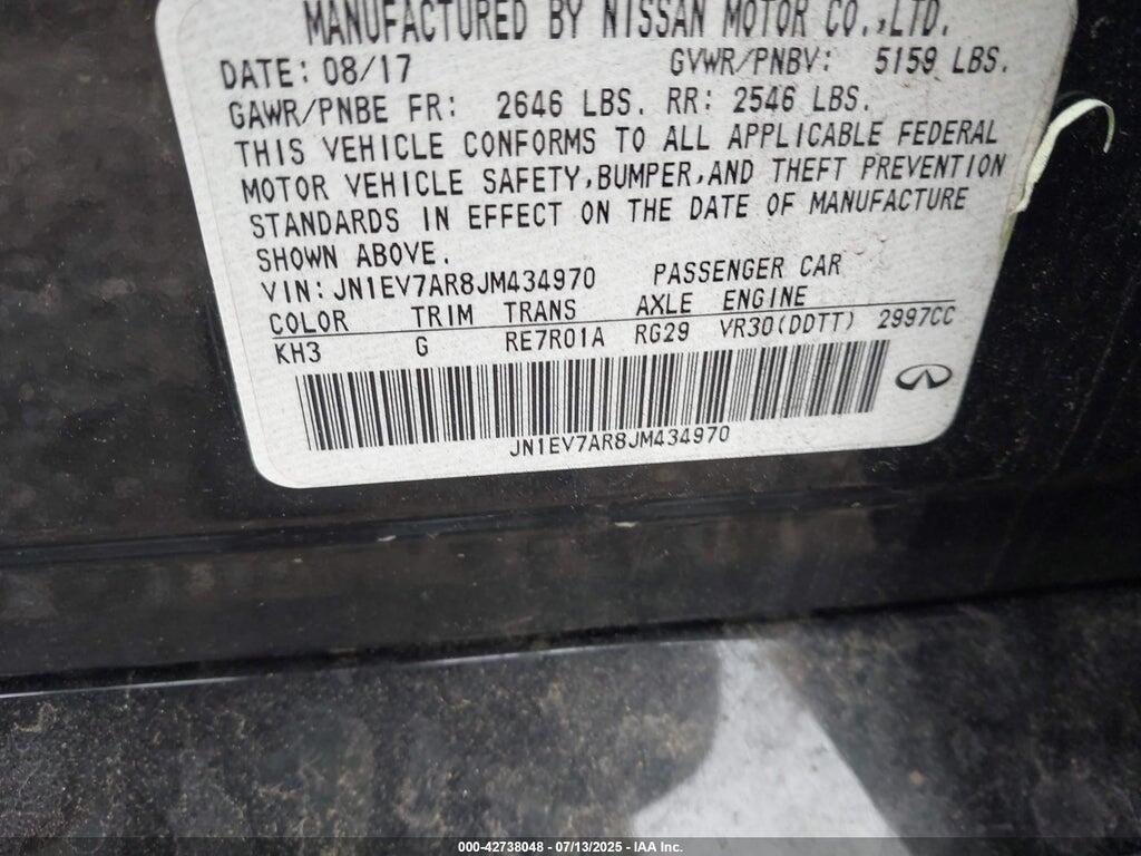 JN1EV7AR8JM434970 2018 INFINITI Q50 photo no. 9