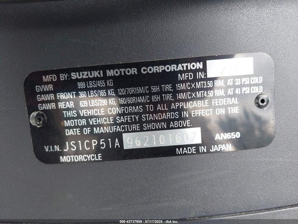 JS1CP51A962101607 2006 SUZUKI AN650 photo no. 10