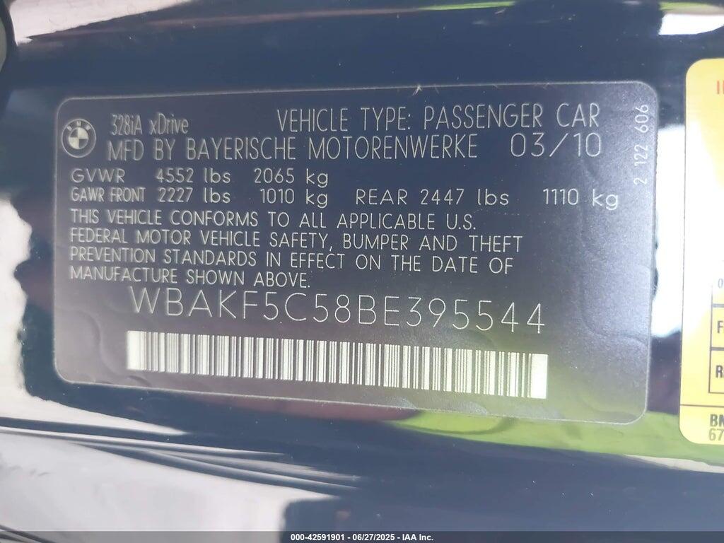 WBAKF5C58BE395544 2011 BMW 328I photo no. 9