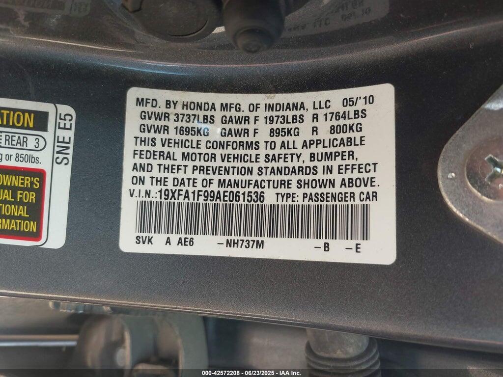 19XFA1F99AE061536 2010 HONDA CIVIC photo no. 9