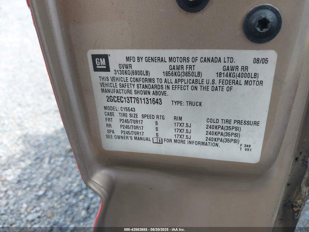 2GCEC13T761131643 2006 CHEVROLET SILVERADO 1500 photo no. 9