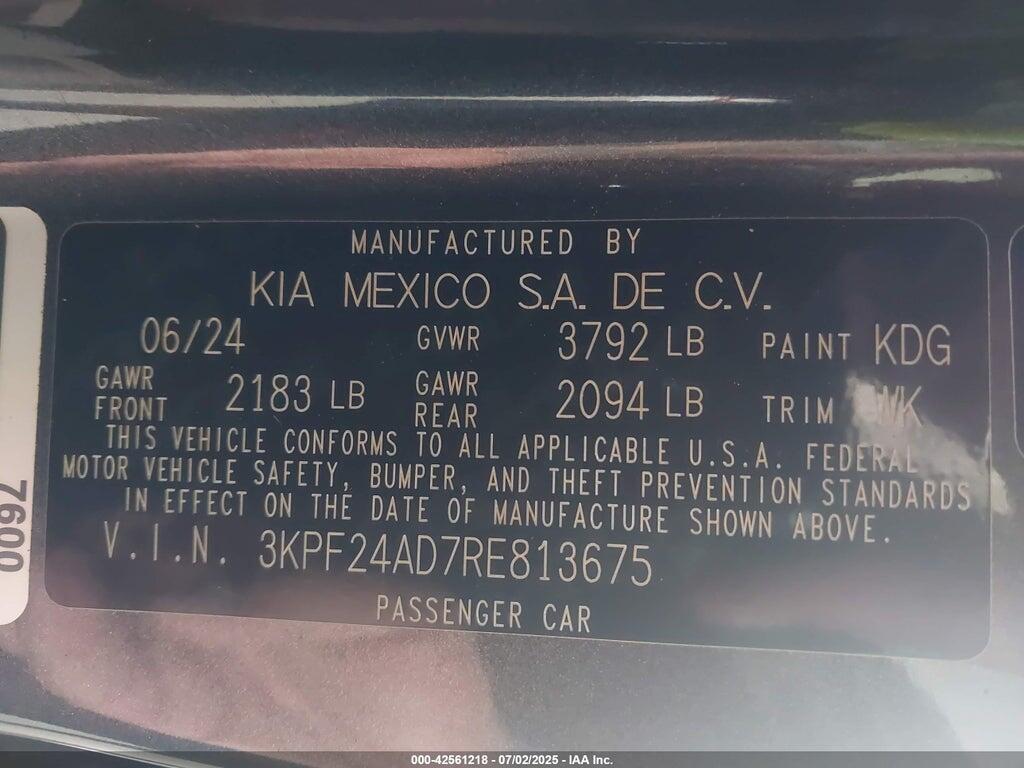 3KPF24AD7RE813675 2024 KIA FORTE photo no. 9