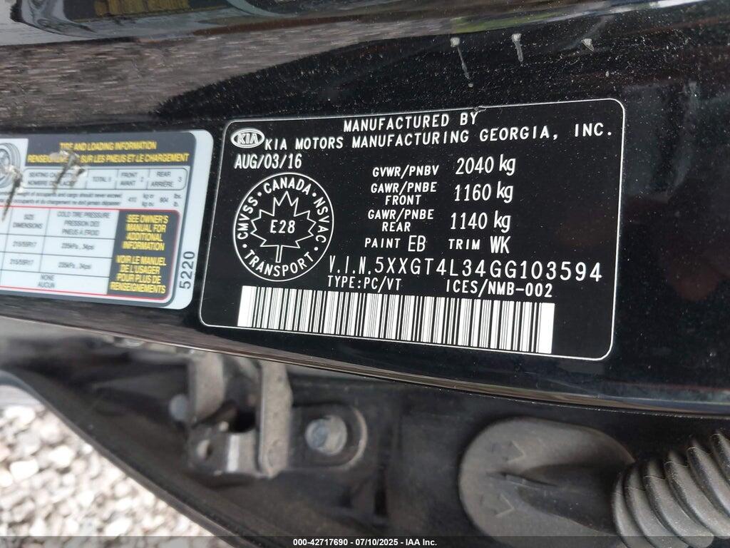 5XXGT4L34GG103594 2016 KIA OPTIMA photo no. 9