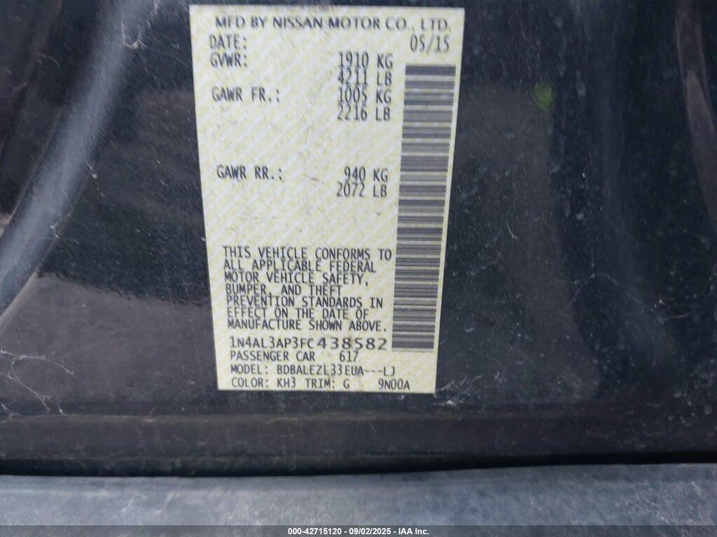 1N4AL3AP3FC438582 2015 NISSAN ALTIMA photo no. 9