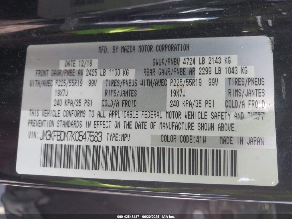 JM3KFBDM7K0547583 2019 MAZDA CX-5 photo no. 9