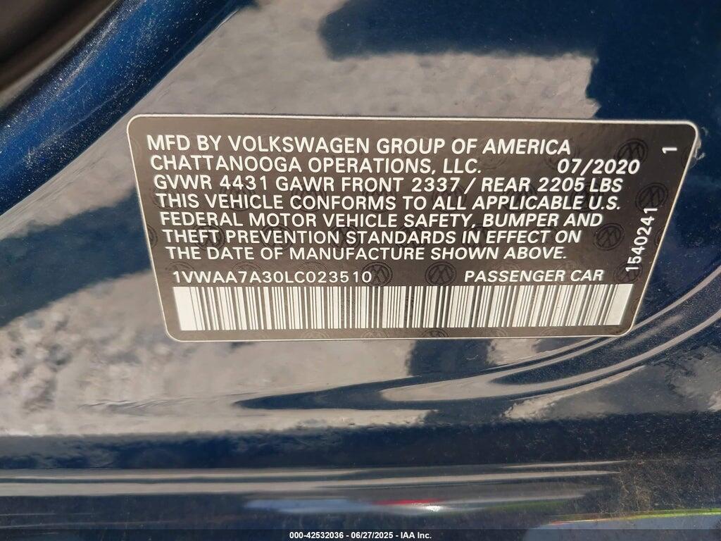 1VWAA7A30LC023510 2020 VOLKSWAGEN PASSAT photo no. 9