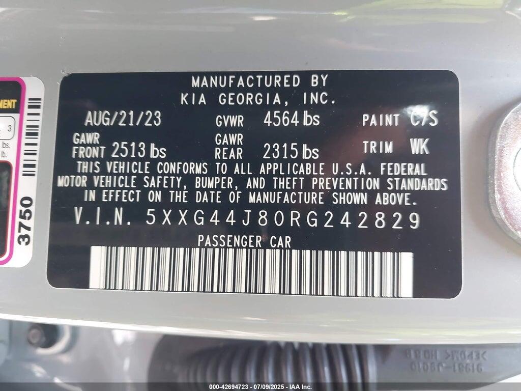 5XXG44J80RG242829 2024 KIA K5 photo no. 9